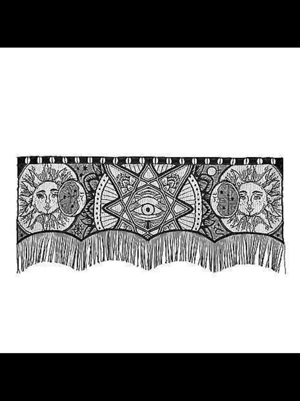 Black Mystical Fringe Window Valances